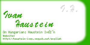 ivan haustein business card
